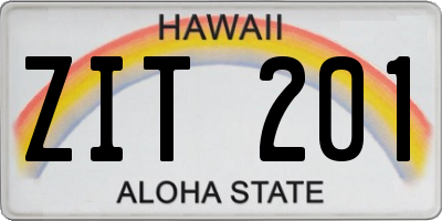HI license plate ZIT201
