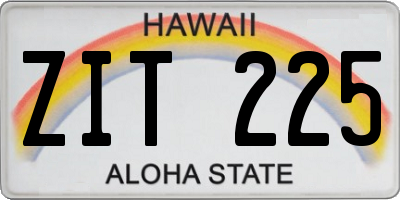 HI license plate ZIT225