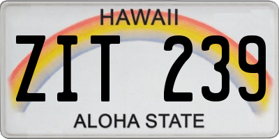 HI license plate ZIT239