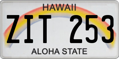 HI license plate ZIT253