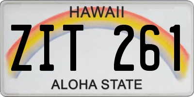 HI license plate ZIT261