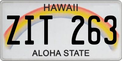 HI license plate ZIT263