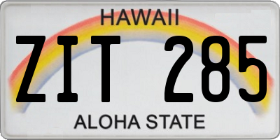 HI license plate ZIT285