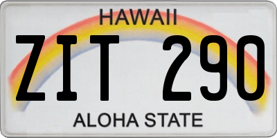 HI license plate ZIT290