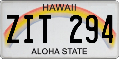 HI license plate ZIT294