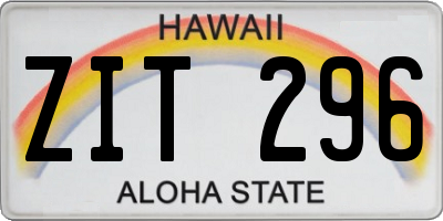 HI license plate ZIT296