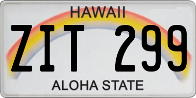 HI license plate ZIT299