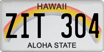 HI license plate ZIT304