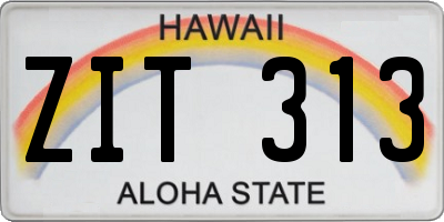HI license plate ZIT313