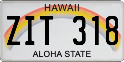 HI license plate ZIT318