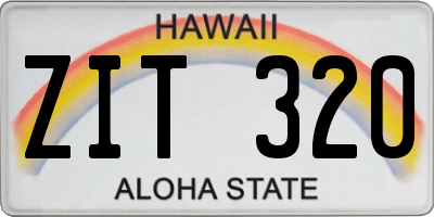 HI license plate ZIT320