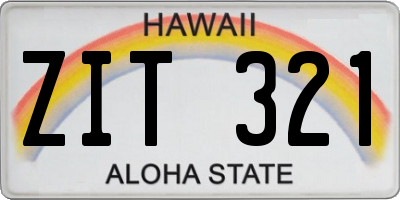 HI license plate ZIT321
