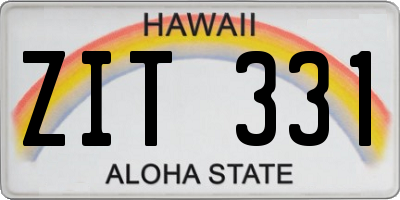 HI license plate ZIT331