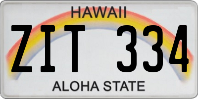 HI license plate ZIT334