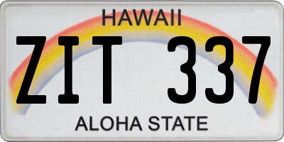 HI license plate ZIT337