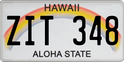 HI license plate ZIT348