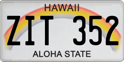 HI license plate ZIT352