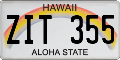 HI license plate ZIT355