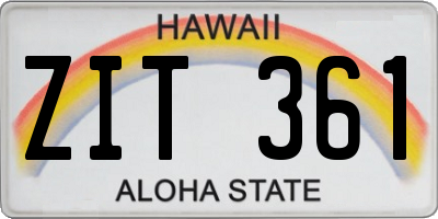 HI license plate ZIT361
