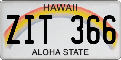 HI license plate ZIT366