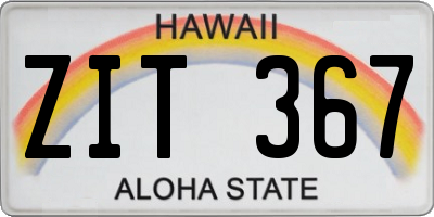 HI license plate ZIT367