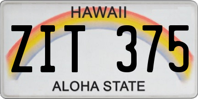 HI license plate ZIT375
