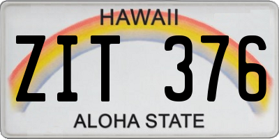 HI license plate ZIT376