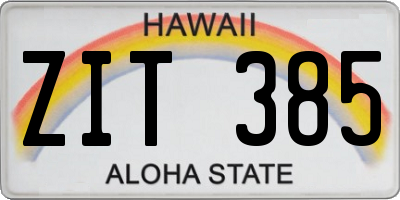 HI license plate ZIT385