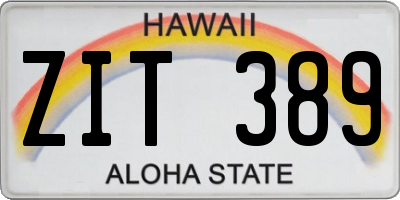 HI license plate ZIT389
