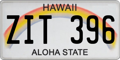 HI license plate ZIT396