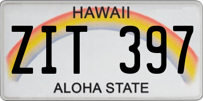 HI license plate ZIT397