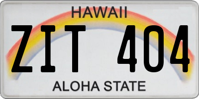 HI license plate ZIT404