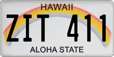 HI license plate ZIT411