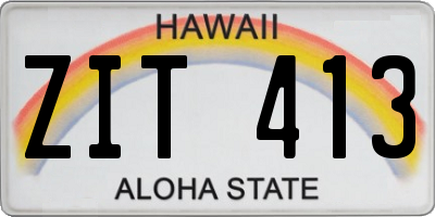 HI license plate ZIT413