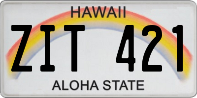 HI license plate ZIT421