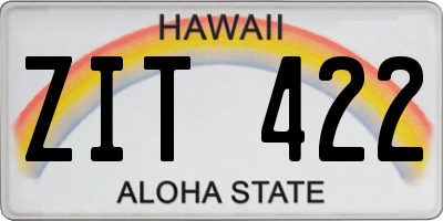 HI license plate ZIT422