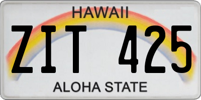 HI license plate ZIT425