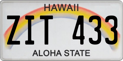 HI license plate ZIT433