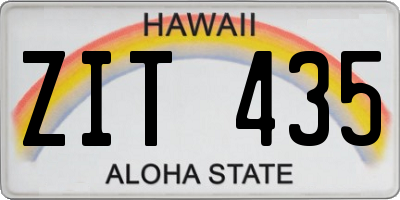 HI license plate ZIT435