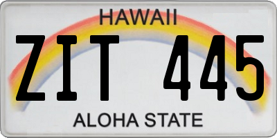 HI license plate ZIT445