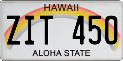 HI license plate ZIT450