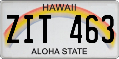HI license plate ZIT463