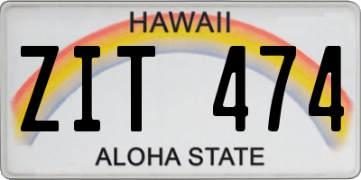 HI license plate ZIT474