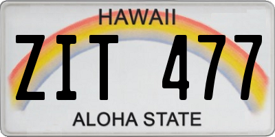 HI license plate ZIT477