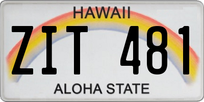 HI license plate ZIT481