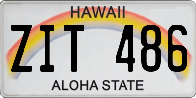HI license plate ZIT486