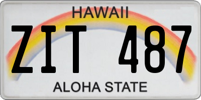 HI license plate ZIT487
