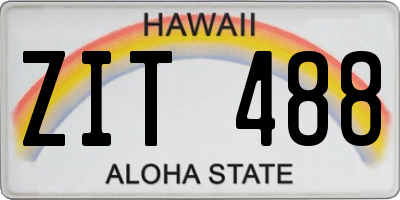 HI license plate ZIT488