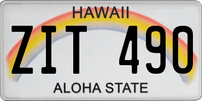 HI license plate ZIT490