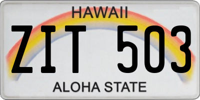 HI license plate ZIT503